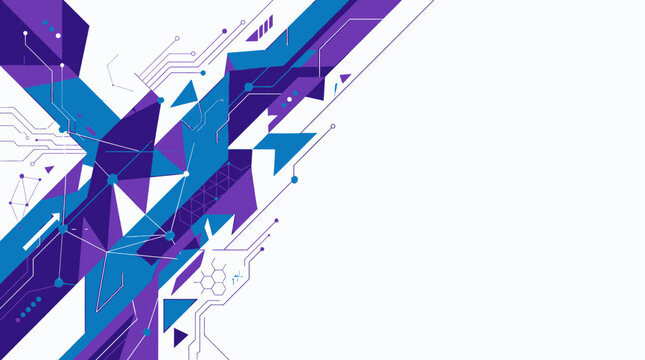 Geometric shapes intersect in a vibrant digital illustration of VOLK patterns