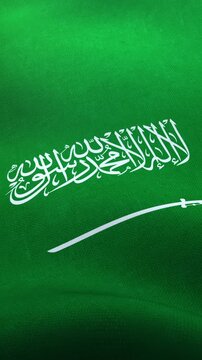 サウジアラビア、風にはためく国旗、シームレスなループ素材