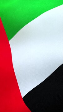 アラブ首長国連邦、風にはためく国旗、シームレスなループ素材