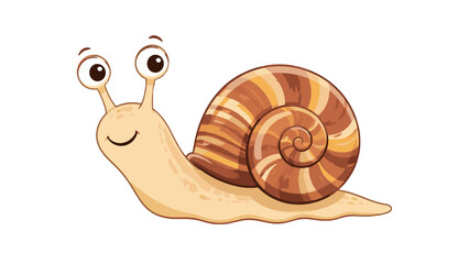 Cartoon garden snail with spiral shell vector illustration © Mark