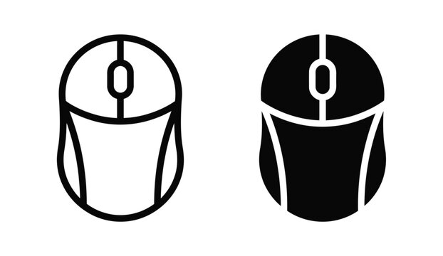 Black and white computer mouse icons Vector