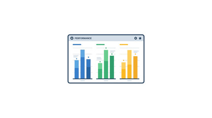 Obraz premium Colorful bar chart on computer screen.