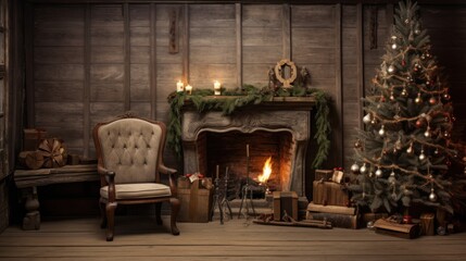 Obraz premium Warm festive decor in a rustic setting