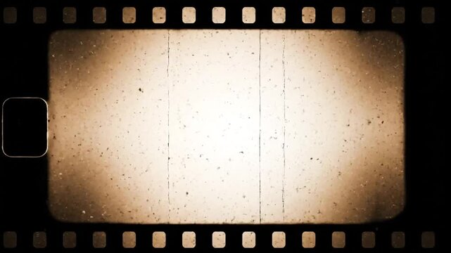 Vintage film strips with dust particles and scratches creating a nostalgic cinematic background