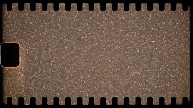 Vintage 8mm film strip showing a sequence of frames with textured surfaces and color variations