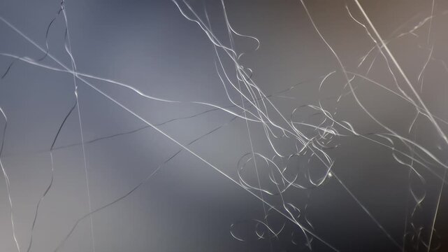 Spider silk under polarized light microscope