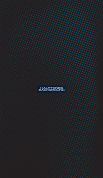 Abstract Dark Halftone Dot Pattern Background with Blue Gradient Glow