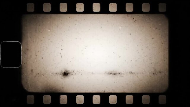 Vintage film reel frames capturing aged footage with grainy texture and nostalgic aura