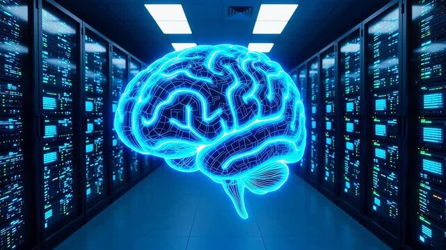 AI brain in server room