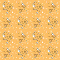 Cute teddy bear seamless pattern vector illustration for kids fabric print © Safril