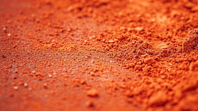Crushed red brick powder terracotta texture close up