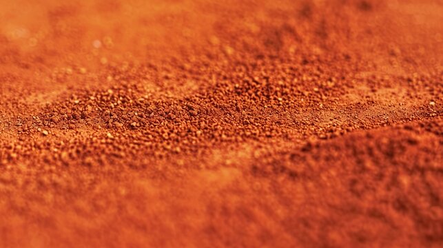 Crushed red brick powder terracotta texture close up