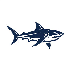 Naklejka premium A geometric shark emblem with streamlined fins swims powerfully through calm waters, embodying 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.