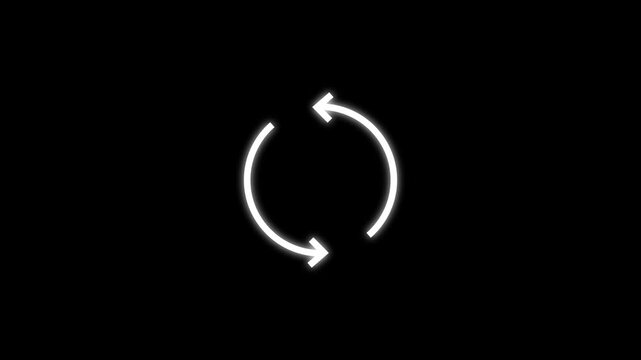 Circle arrow refresh icon reload icon animated. Animated loading refresh arrows spinning, recycle symbol, reload, refresh icon. Circle arrow icon refreshes and reloads, Two Arrow Cycle Recycle 
