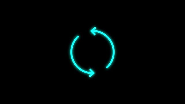 Circle arrow refresh icon reload icon animated. Animated loading refresh arrows spinning, recycle symbol, reload, refresh icon. Circle arrow icon refreshes and reloads, Two Arrow Cycle Recycle 