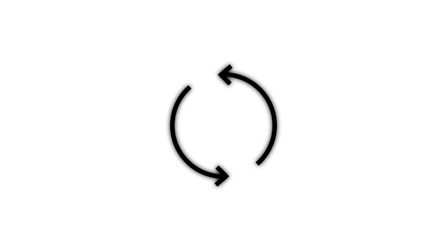 Circle arrow refresh icon reload icon animated. Animated loading refresh arrows spinning, recycle symbol, reload, refresh icon. Circle arrow icon refreshes and reloads, Two Arrow Cycle Recycle 
