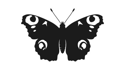 Butterfly Silhouette Against A White Background Detailed Wing Patterns © FARISHTA FARIA