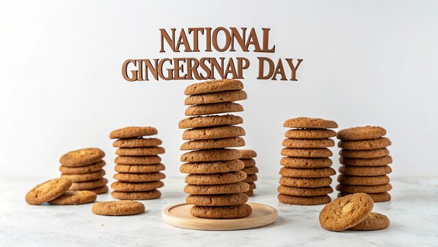 Premium Bold Typography National Gingersnap Day Cookie Celebration Artwork.