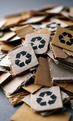 Fototapeta premium Recycled cardboard texture showcasing eco friendly practices