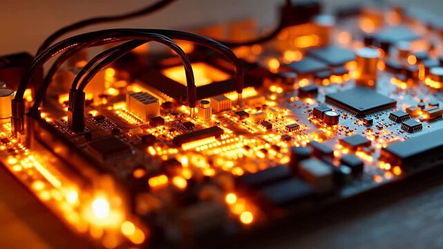 Circuit board with glowing components