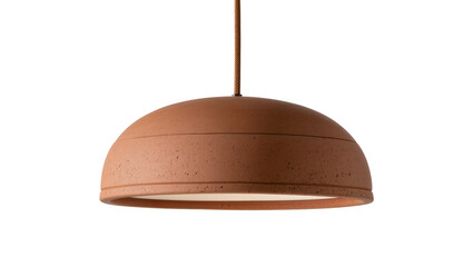Terracotta dome pendant light with subtle texture, isolated on transparent background © Marcel