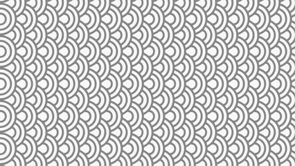 Obraz premium Japanese seigaiha pattern. Black and white seashell print. Squama fish or dragon scales. Sea and ocean wave background.