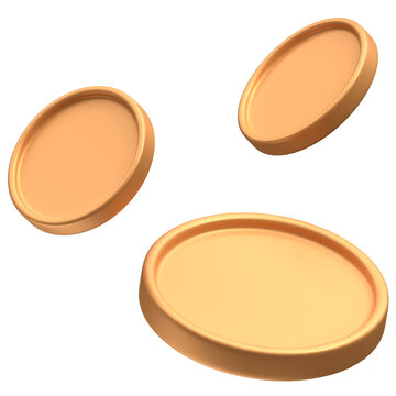 3d falling coins