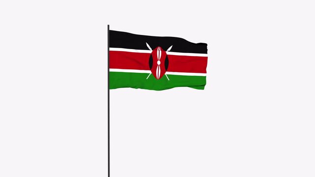 Kenya Flag Animation 4K Transparent Background with Alpha Channel