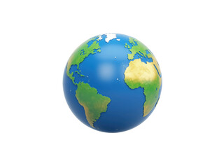 Fototapeta premium World globe earth icon 3d rendering, isolated on transparent background