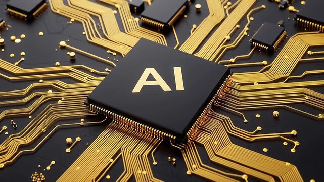 AI chip on circuit board