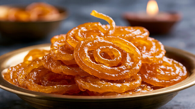 jalebi in dark bowl,indian dessert,diwali