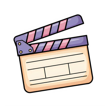 Simple vintage film clapperboard icon