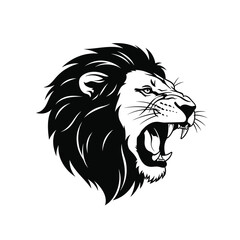 Obraz premium Roaring Lion Head Mascot Logo
