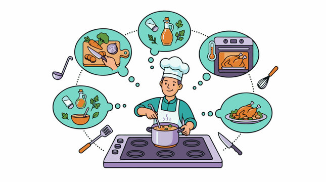 A chef thinks about cooking a meal