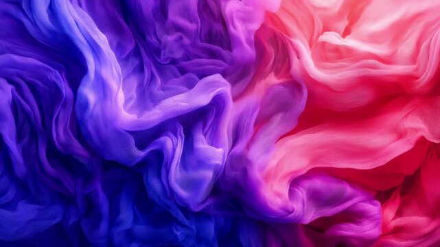 Abstract background with flowing purple and pink silk fabric textures. Elegance, creativity, luxury fashion and artistic design