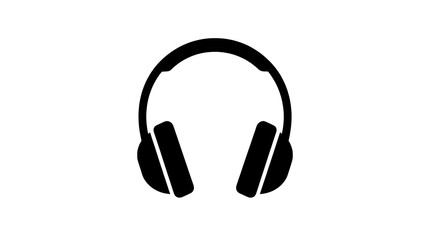 Fototapeta premium White Line Headphone Outline Transparent Background