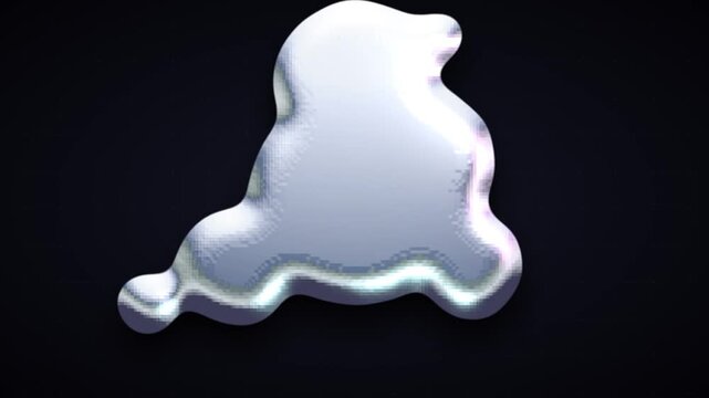 Pearl opal abstract metal blob morphing bright white fluid