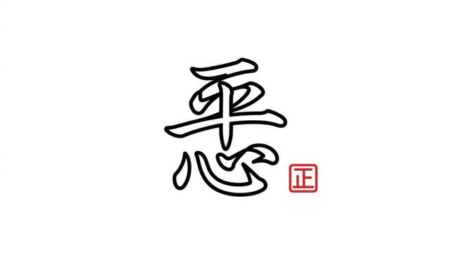 Japanese Kanji Symbol for Evil.