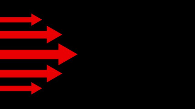 Directional Arrows Pointing Upward Icon: Minimalist Financial Success and Development Motion Concept on Black Background