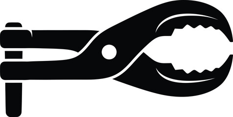 Silhouette vector of a black handheld clamp construction tool design © Tamjida Alam