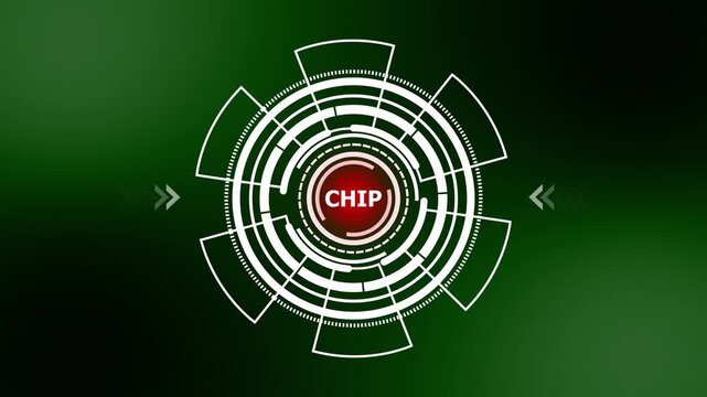 Microchip Technology CHIP Concept with Futuristic Digital HUD Background