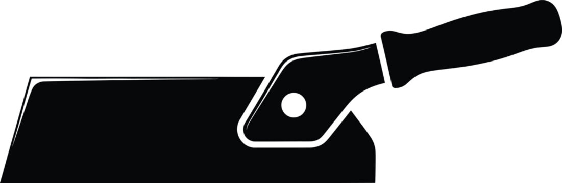 Silhouette vector of a sharp kitchen meat cleaver knife design