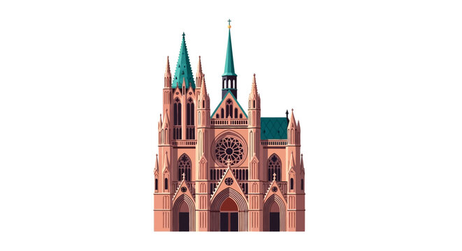 Large Gothic Church Building Architecture.