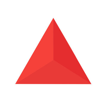 Red Equilateral Triangle Vector Shape