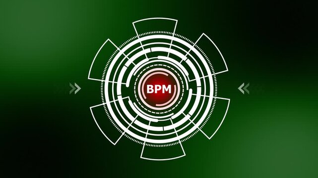 Business Process Management BPM Concept with Futuristic Digital HUD Background
