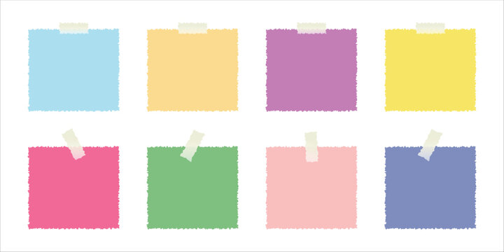 Colorful sticky notes in various hues