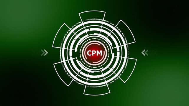 Cost Per Mille CPM Concept with Futuristic Digital HUD Background
