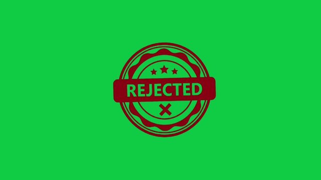 Rejected Certification Stamp Badge on Green Screen &ndash; Failed Inspection, Denied Approval and Quality Control Symbol, Suitable for Audit Reports, Compliance Training, Business Presentations, and Educati