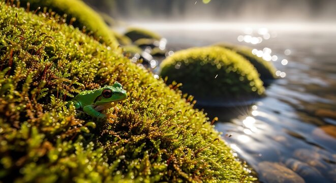 green moss on the ground