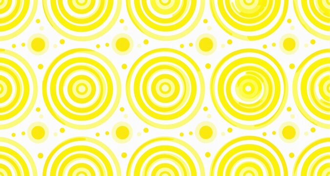 Summer background circle stripe pattern seamless yellow and white.
